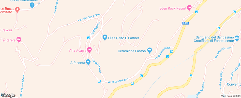 Отель Villa Le Rondini на карте Италии