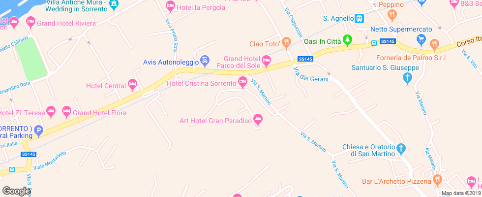 Отель Villa Oriana Relais на карте Италии