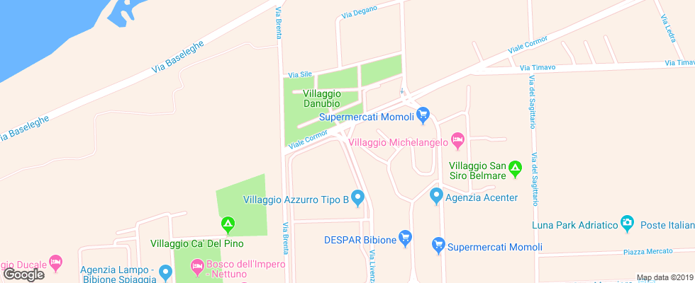 Отель Villaggio Azzurro на карте Италии