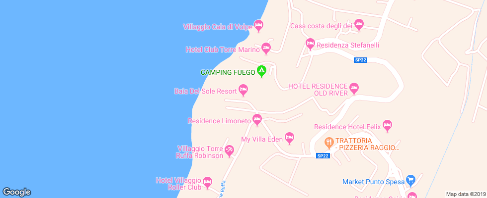 Отель Villaggio Club Baia Del Sole на карте Италии