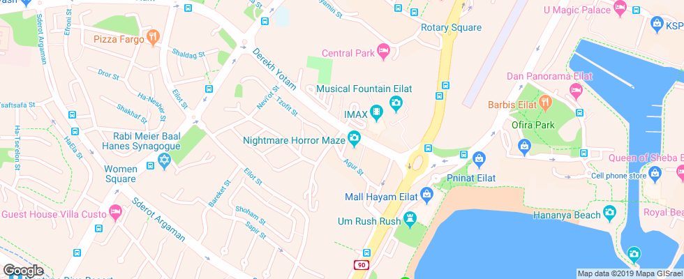 Отель Aquamarine на карте Израиля