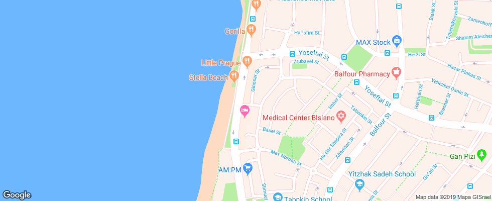 Отель Armon Yam Bat Yam на карте Израиля