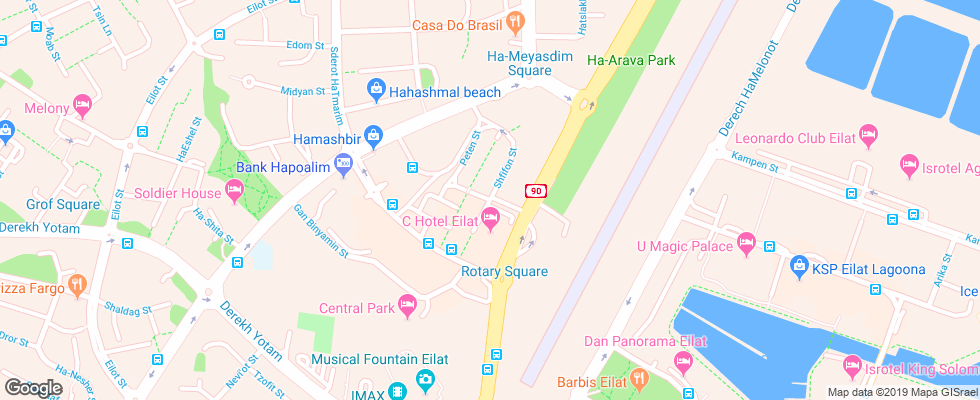 Отель Astral Nirvana Club на карте Израиля