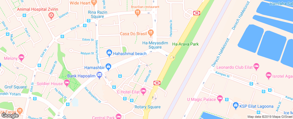 Отель Be Club на карте Израиля