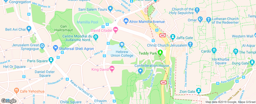 Отель Beit Shmuel на карте Израиля