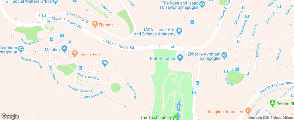 Отель Beit Yehuda на карте Израиля