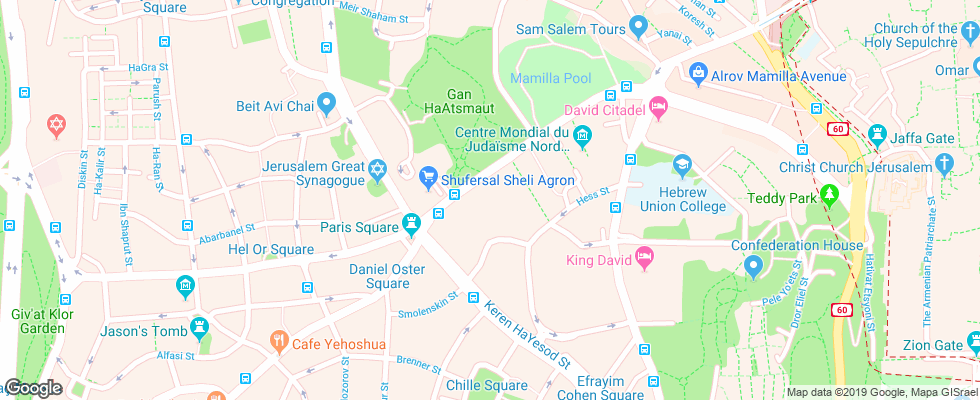 Отель Capitol на карте Израиля