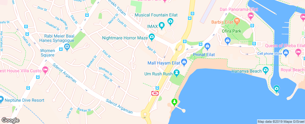 Отель Club Hotel Eilat на карте Израиля