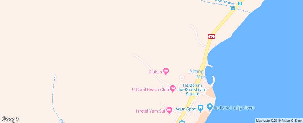 Отель Club Inn на карте Израиля