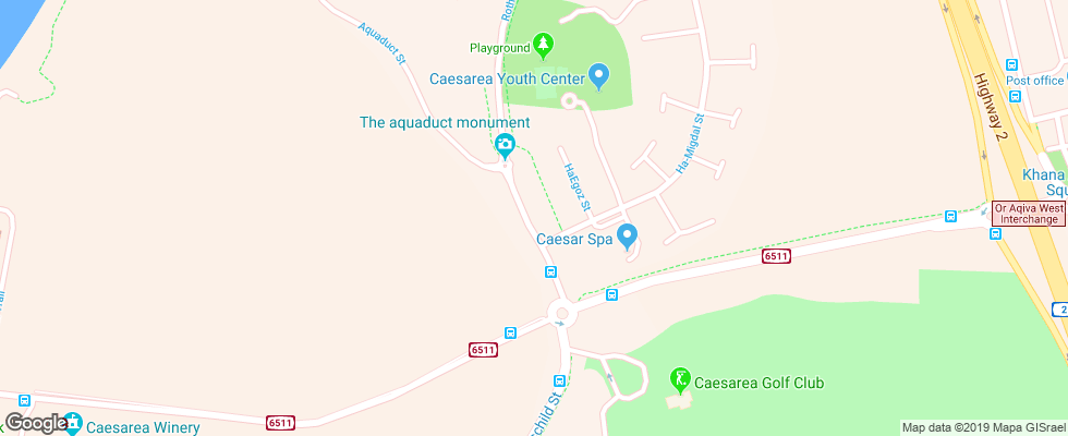Отель Dan Caesarea на карте Израиля