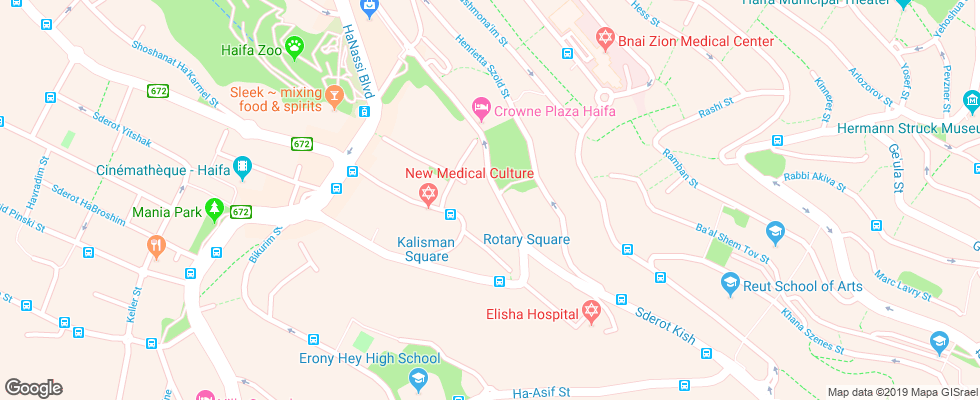 Отель Dan Gardens Haifa на карте Израиля