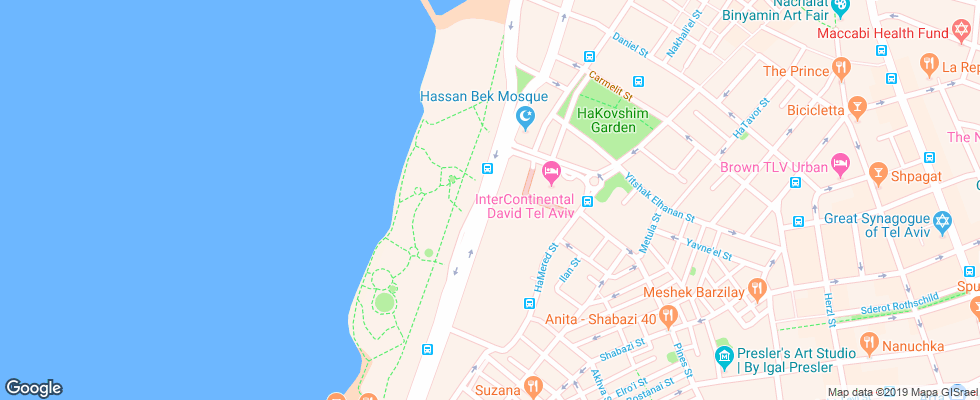 Отель Dan Panorama Hotel Tel Aviv на карте Израиля