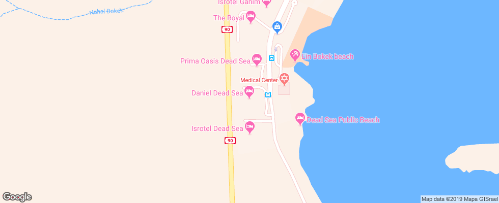 Отель Daniel Dead Sea на карте Израиля