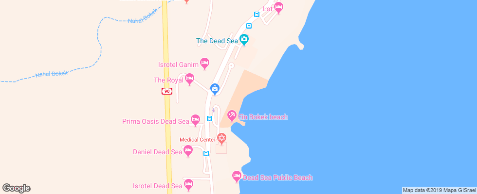 Отель David Dead Sea Resort & Spa на карте Израиля