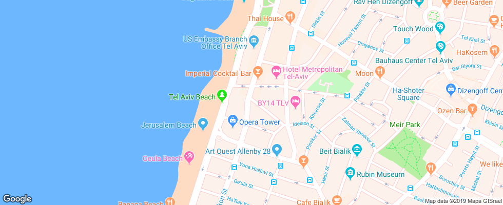 Отель De La Mer Boutique Hotel на карте Израиля