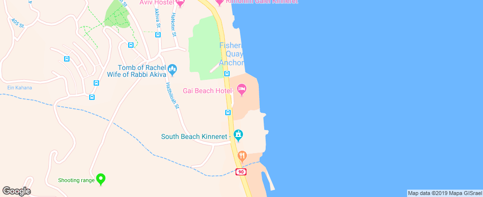 Отель Gai Beach на карте Израиля