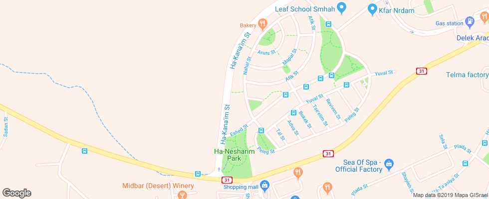 Отель Inbar на карте Израиля