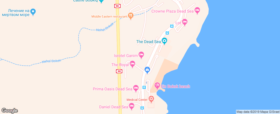 Отель Isrotel Ganim Dead Sea на карте Израиля