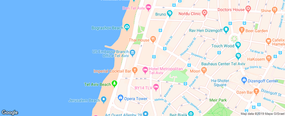 Отель Isrotel Tower Tel Aviv на карте Израиля