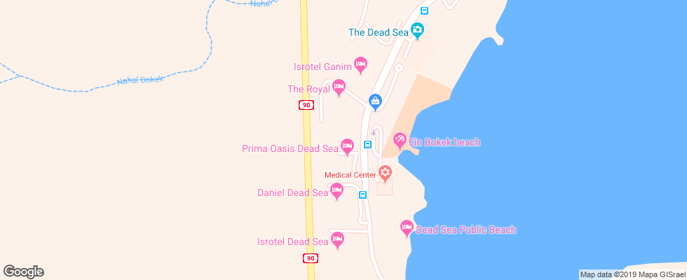 Отель Oasis Dead Sea на карте Израиля