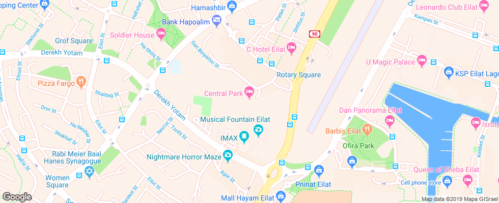 Отель Rimonim Central Park на карте Израиля