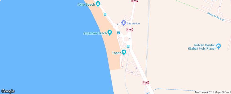 Отель Rimonim Palm Beach на карте Израиля