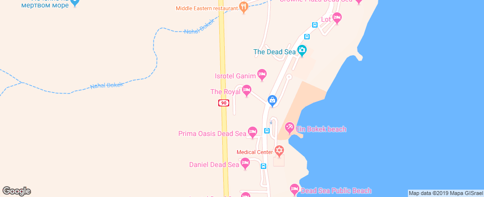 Отель Royal Dead Sea на карте Израиля