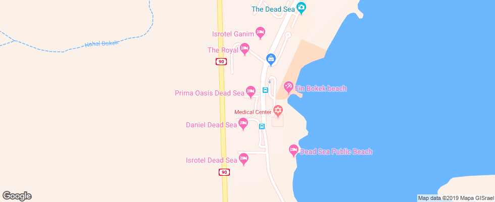 Отель Spa Club Dead Sea на карте Израиля