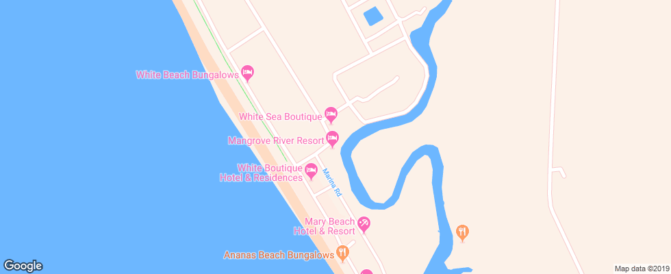 Отель Beach River Resort на карте Камбоджи