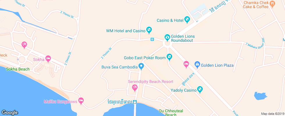 Отель Blue Sea Boutique на карте Камбоджи