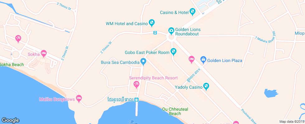 Отель Coolabah Hotel на карте Камбоджи