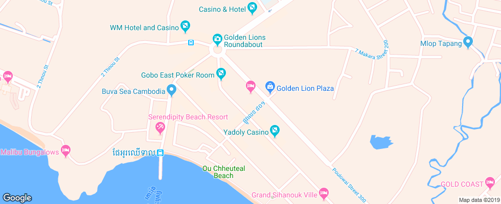 Отель Golden Sand на карте Камбоджи