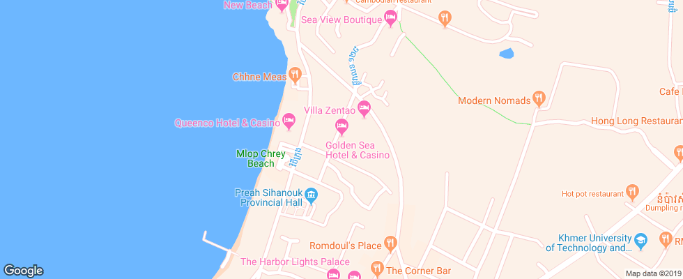Отель Golden Sea Beach Hotel на карте Камбоджи
