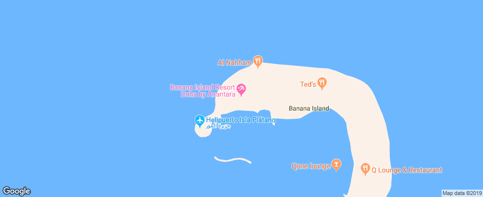 Отель Banana Island Resort By Anantara на карте Катара