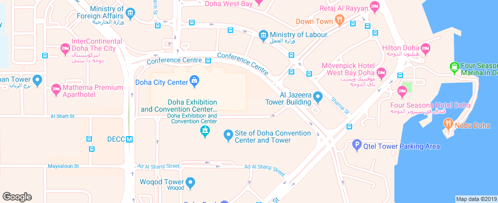 Отель City Centre Rotana на карте Катара