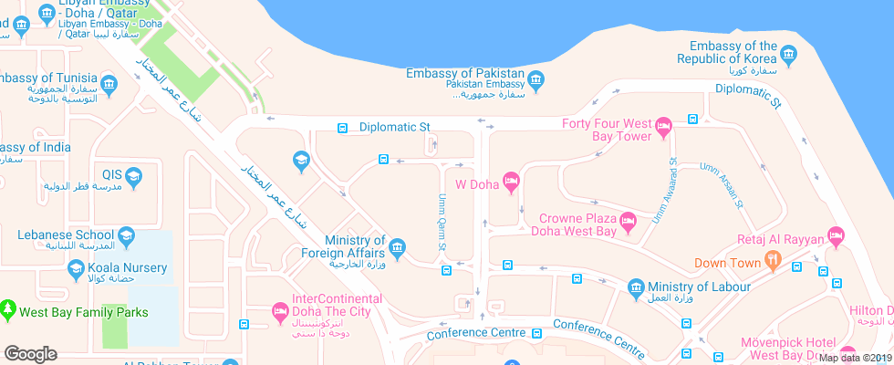 Отель Governor West Bay Suites And Residences на карте Катара