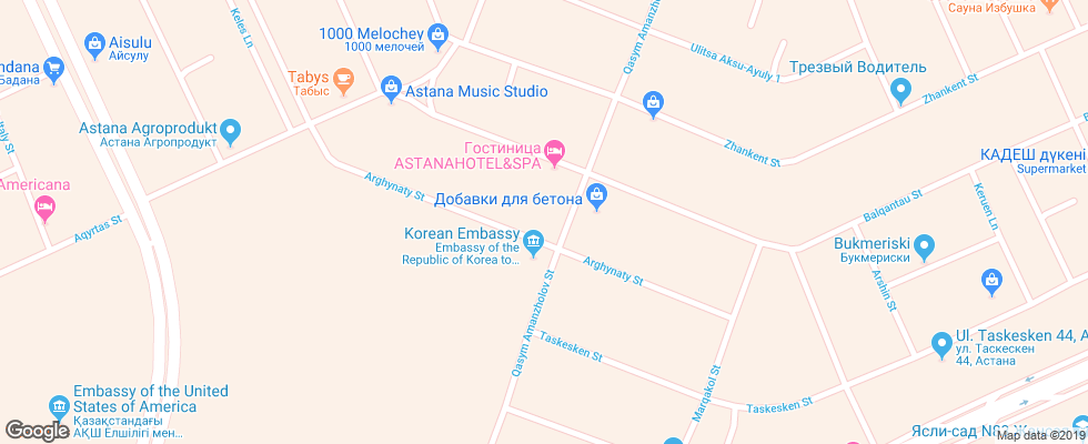 Отель Come Inn на карте Казахстана