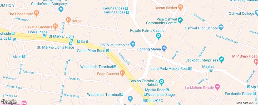 Отель Jacaranda на карте Кении