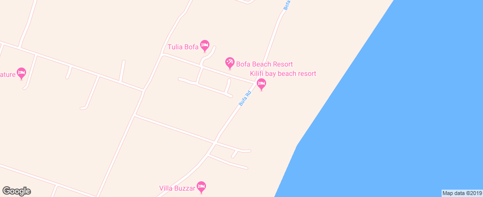 Отель Kilifi Beach Resort на карте Кении