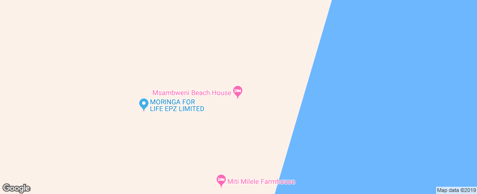 Отель Msambweni Beach House на карте Кении