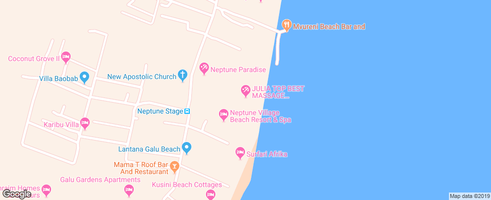 Отель Neptune Paradise Beach Resort & Spa на карте Кении