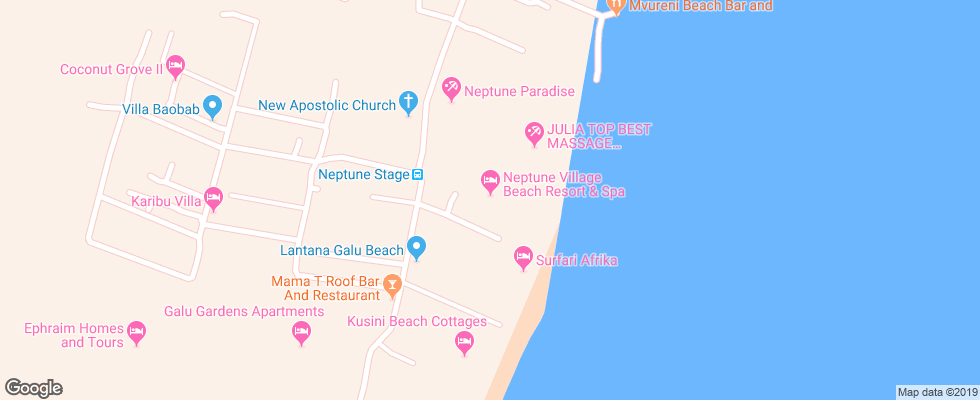 Отель Neptune Village Beach Resort & Spa на карте Кении