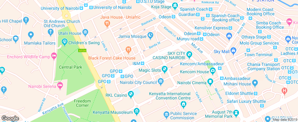 Отель Panafric Sarova на карте Кении