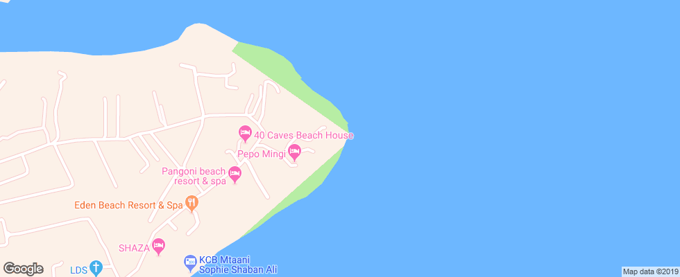 Отель Serena Beach Mombasa на карте Кении