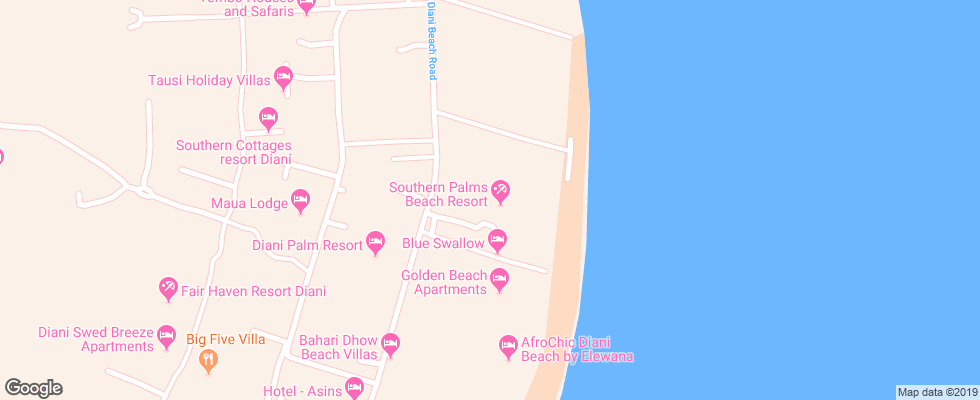 Отель Southern Palms Beach Resort на карте Кении