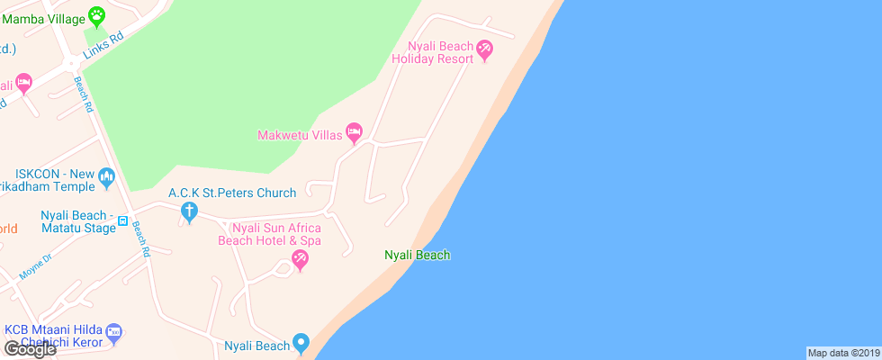 Отель Voyager Beach Resort на карте Кении