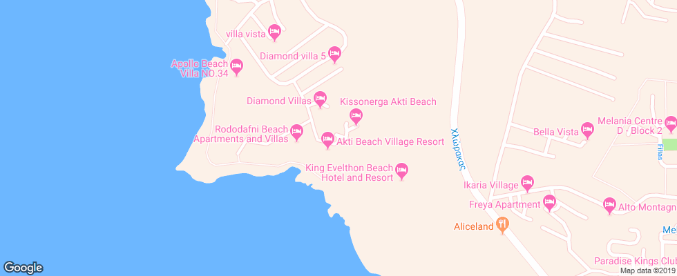 Отель Aktibeach Village Resort на карте Кипра