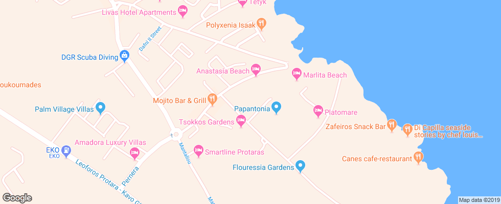 Отель Anastasia Hotel Apts на карте Кипра