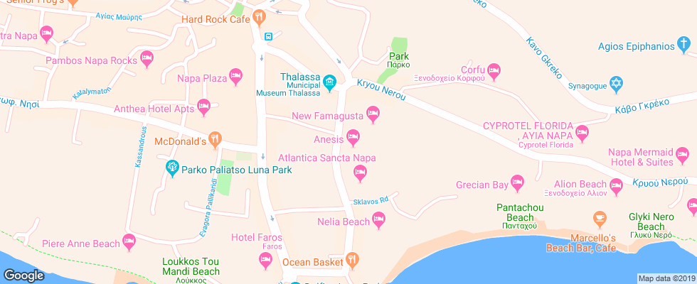 Отель Anesis на карте Кипра