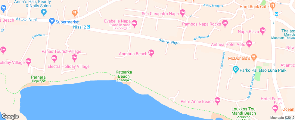 Отель Anmaria Beach Hotel на карте Кипра